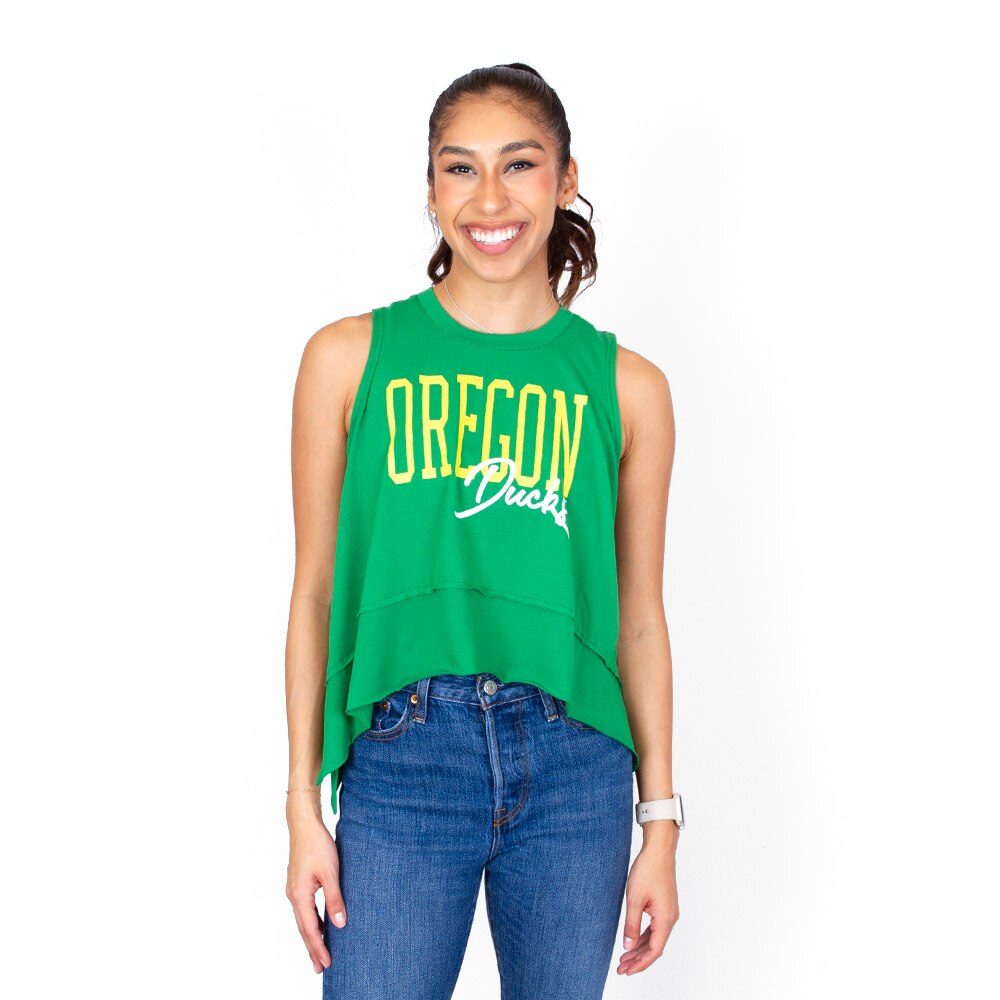 Ducks Spirit, Zoozatz, Green, Crop Top, Cotton Blend, Women, Script, Flowy style, Tank, 927971